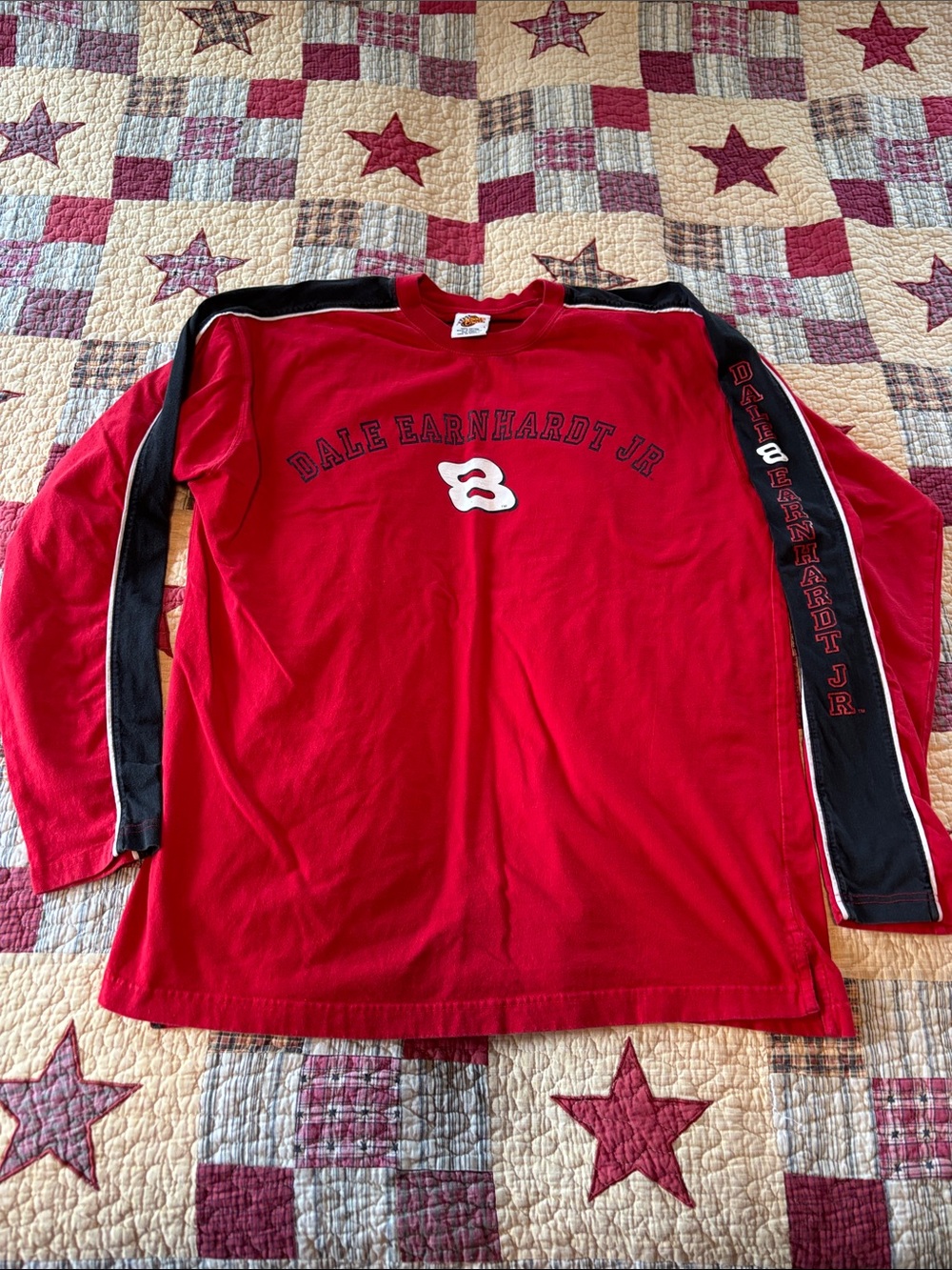 Dale Earnhardt Jr. Red Long-Sleeve Racing Crew Shirt
